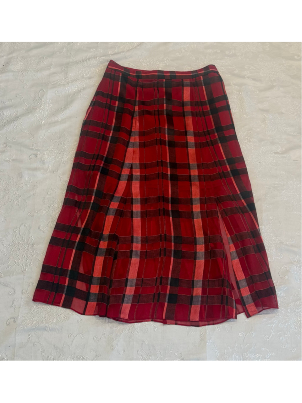 Alice + Olivia Carter Pleated Plaid Skirt Size 8